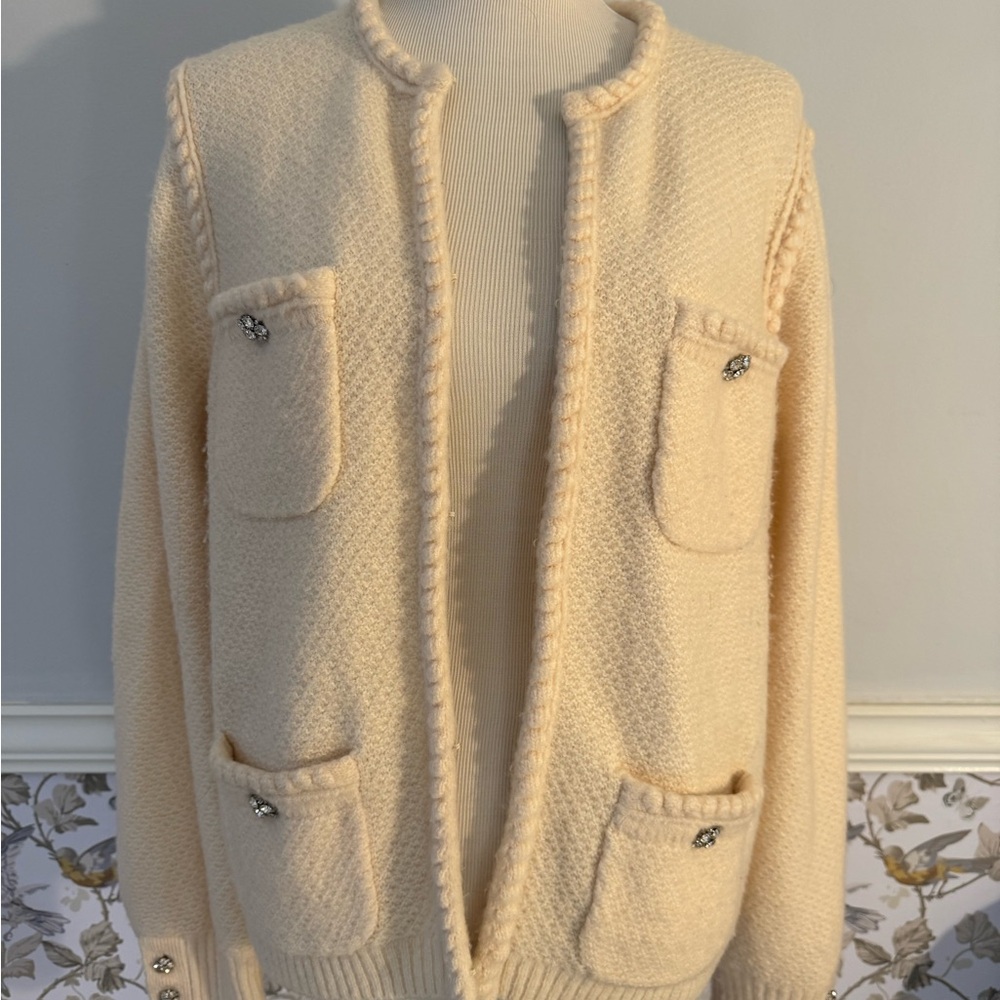 J. Crew Textured Cream Sweater